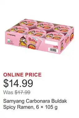 Costco Samyang Carbonara Buldak Spicy Ramen, 6 × offer