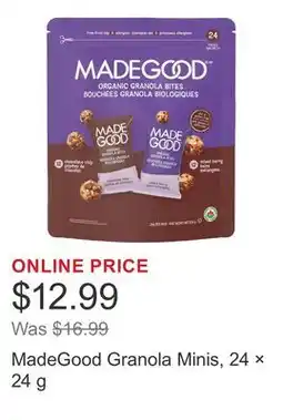 Costco MadeGood Granola Minis, 24 × offer