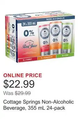 Costco Cottage Springs Non-Alcoholic Beverage, 355 mL 24-pack offer