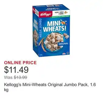 Costco Kellogg's Mini-Wheats Original Jumbo Pack offer