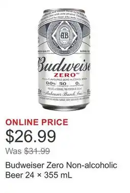 Costco Budweiser Zero Non-alcoholic Beer 24 × offer