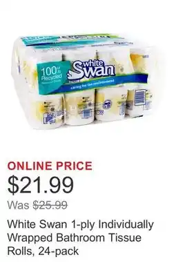 Costco White Swan 1-ply Individually Wrapped Bathroom Tissue Rolls, 24-pack offer