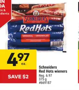 Giant Tiger Schneiders Red Hots wieners offer