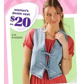Giant Tiger Women's denim vest offer
