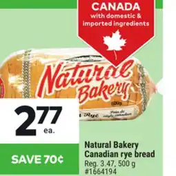 Giant Tiger Natural Bakery Canadian rye bread offer