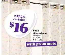 Giant Tiger Faux silk curtains offer