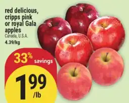 Marché Adonis Red delicious, cripps pink or royal Gala apples offer