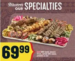 Marché Adonis Halal BBQ family skewers 16 un., served with salads, potatoes or rice offer