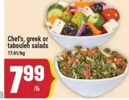 Marché Adonis Chef's, greek or tabouleh salads offer