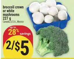 Marché Adonis Broccoli crown or white mushrooms offer