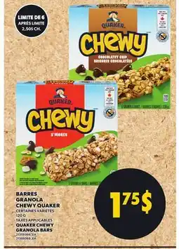 Provigo BARRES GRANOLA CHEWY QUAKER offer