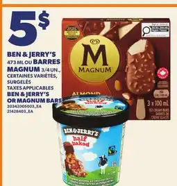 Provigo BEN & JERRY'S, 473 ML OR MAGNUM BARS, 3/4 UN offer