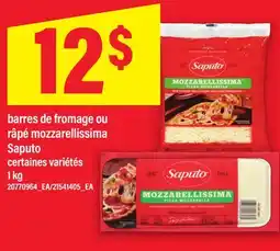 Maxi BARRES DE FROMAGE OU RÂPÉ MOZZARELLISSIMA SAPUTO offer