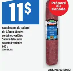 Maxi SAUCISSONS DE SALAMI DE GÊNES MASTRO | SALAMI DELI CHUBS offer