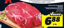 IGA BONELESS BOTTOM BLADE ROAST offer