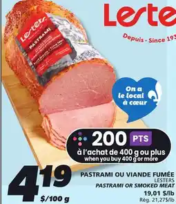 IGA LESTERS PASTRAMI OR SMOKED MEAT offer