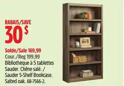 Canadian Tire Sauder 5-Shelf Bookcase. Salted oak offer