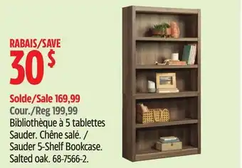 Canadian Tire Sauder 5-Shelf Bookcase. Salted oak offer