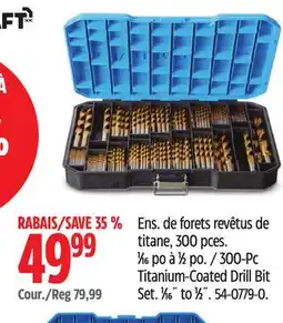 Canadian Tire Mastercraft 300-Pc Titanium-Coated Drill Bit Set offer