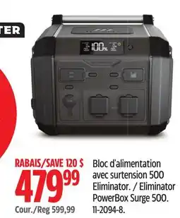 Canadian Tire MotoMaster Eliminator PowerBox Surge 500 offer