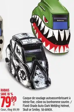 Canadian Tire Fixed-Shade Auto-Dark Welding Helmet, Skull or Smiley offer
