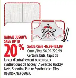 Canadian Tire Selected Hockey Nets, Shooting Pad or Synthetic Ice Tiles offer
