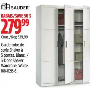 Canadian Tire 3-Door Shaker Wardrobe offer
