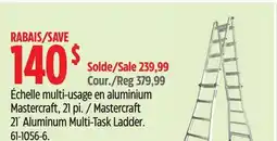 Canadian Tire Mastercraft 21´ Aluminum Multi-Task Ladder offer
