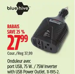 Canadian Tire Bluehive 75W Inverter with USB Power Outlet offer
