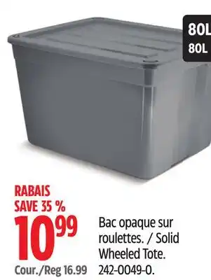 Canadian Tire Solid Wheeled Tote offer