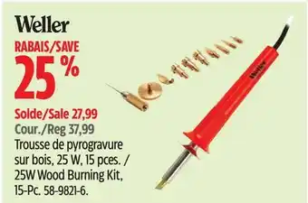 Canadian Tire Weller 25W Wood Burning Kit, 15-Pc offer