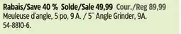 Canadian Tire MASTERCRAFT 5˝ Angle Grinder, 9A offer