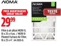 Canadian Tire NOMA MERV 8 Pleated Furnace Air Filter, 16 x 25 x 4˝ offer
