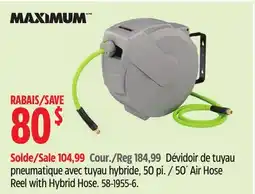 Canadian Tire MAXIMUM 50´ Air Hose Reel with Hybrid Hose offer