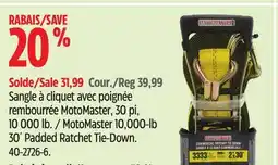 Canadian Tire MotoMaster 10,000-lb 30' Padded Ratchet Tie-Down offer