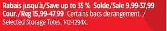Canadian Tire Selected Storage Totes offer