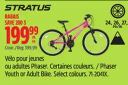 Canadian Tire Stratus Phaser Youth or Adult Bike. Select colours offer
