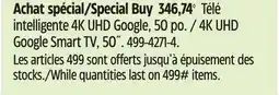 Canadian Tire RCA 4K UHD Google Smart TV, 50˝ offer