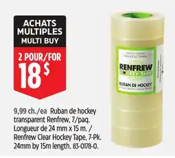 Canadian Tire Renfrew Clear Hockey Tape, 7-Pk. 24mm by 15m length offer