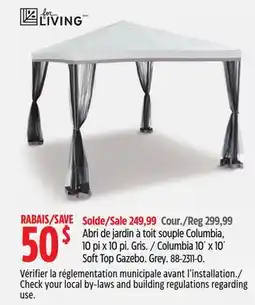 Canadian Tire Columbia 10´ x 10´ Soft Top Gazebo. Grey offer
