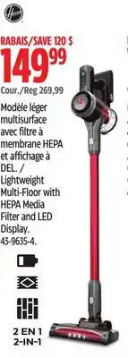 Canadian Tire Lightweight Multi-Floor with HEPA Media Filter and LED Display offer