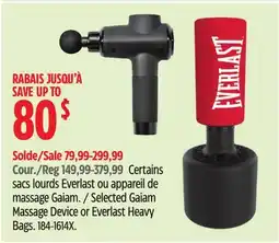 Canadian Tire Selected Gaiam Massage Device or Everlast Heavy Bags offer