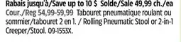 Canadian Tire Rolling Pneumatic Stool or 2-in-1 Creeper/Stool offer