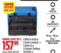 Canadian Tire Mastercraft Socket Set, 270-pc, SAE / Metric, CRV, Nickel-Chrome Plating offer