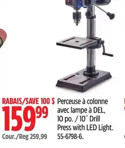 Canadian Tire 10˝ Drill Press with LED Light offer