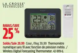 Canadian Tire La Crosse Wireless Digital Forecasting Thermometer offer