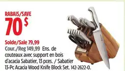 Canadian Tire Sabatier 13-Pc Acacia Wood Knife Block Set offer