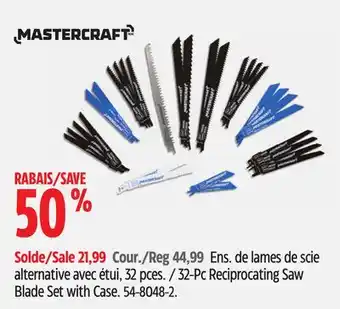 Canadian Tire MASTERCRAFT 32-Pc Reciprocating Saw Blade Set with Case offer
