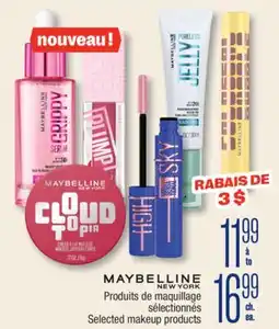 Jean Coutu MAYBELLINE Selected makeup products offer