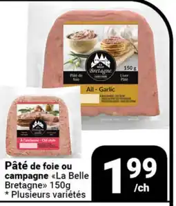 Pasquier Pâté de foie ou campagne La Belle Bretagne offer